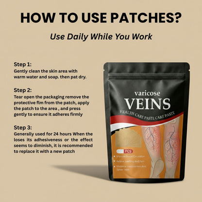 Nabhya™ Spider & Varicose Vein Patches | Natural Herbal Therapy for Swelling, Fatigue & Vein Health