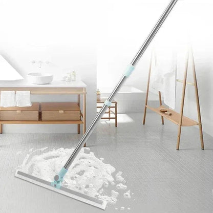 Magic Broom Silicone Multifunctional Wiper | 2-in-1 Heavy-Duty Cleaning Tool | 180° Rotating Head | Stainless Steel Extendable Handle | Perfect for Home, Kitchen, Bathroom & Windows