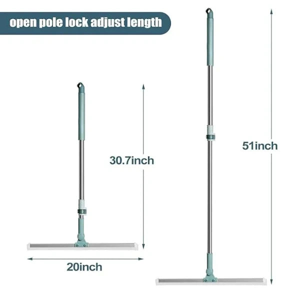 Magic Broom Silicone Multifunctional Wiper | 2-in-1 Heavy-Duty Cleaning Tool | 180° Rotating Head | Stainless Steel Extendable Handle | Perfect for Home, Kitchen, Bathroom & Windows