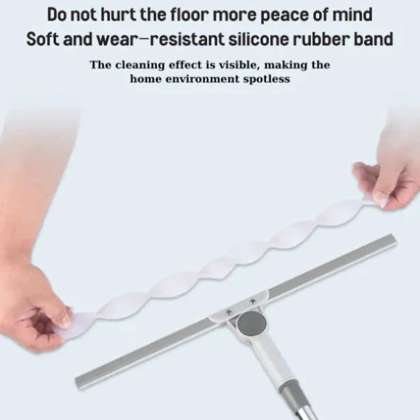 Magic Broom Silicone Multifunctional Wiper | 2-in-1 Heavy-Duty Cleaning Tool | 180° Rotating Head | Stainless Steel Extendable Handle | Perfect for Home, Kitchen, Bathroom & Windows
