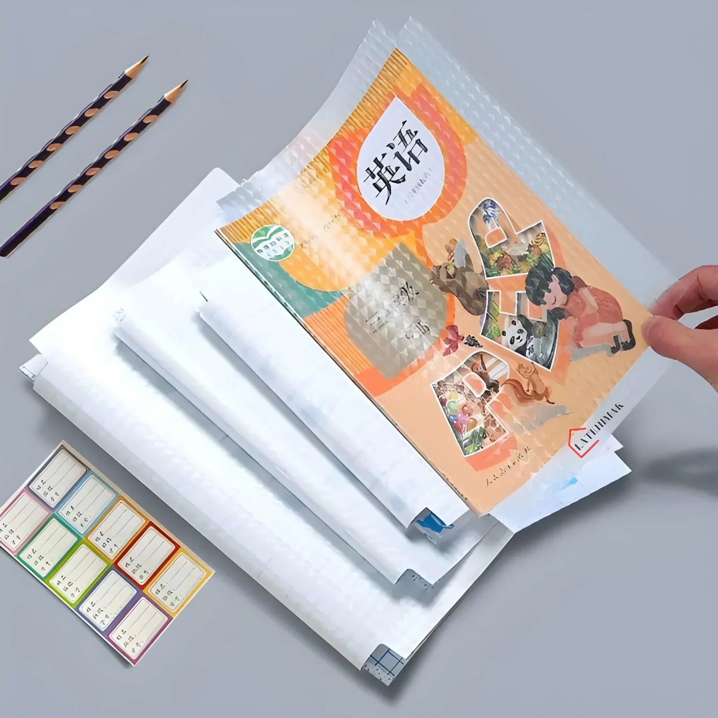 Self-Adhesive Transparent Waterproof Book Cover Film (30 Pcs – 3 Sizes, 10 Each)