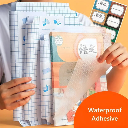 Self-Adhesive Transparent Waterproof Book Cover Film (30 Pcs – 3 Sizes, 10 Each)