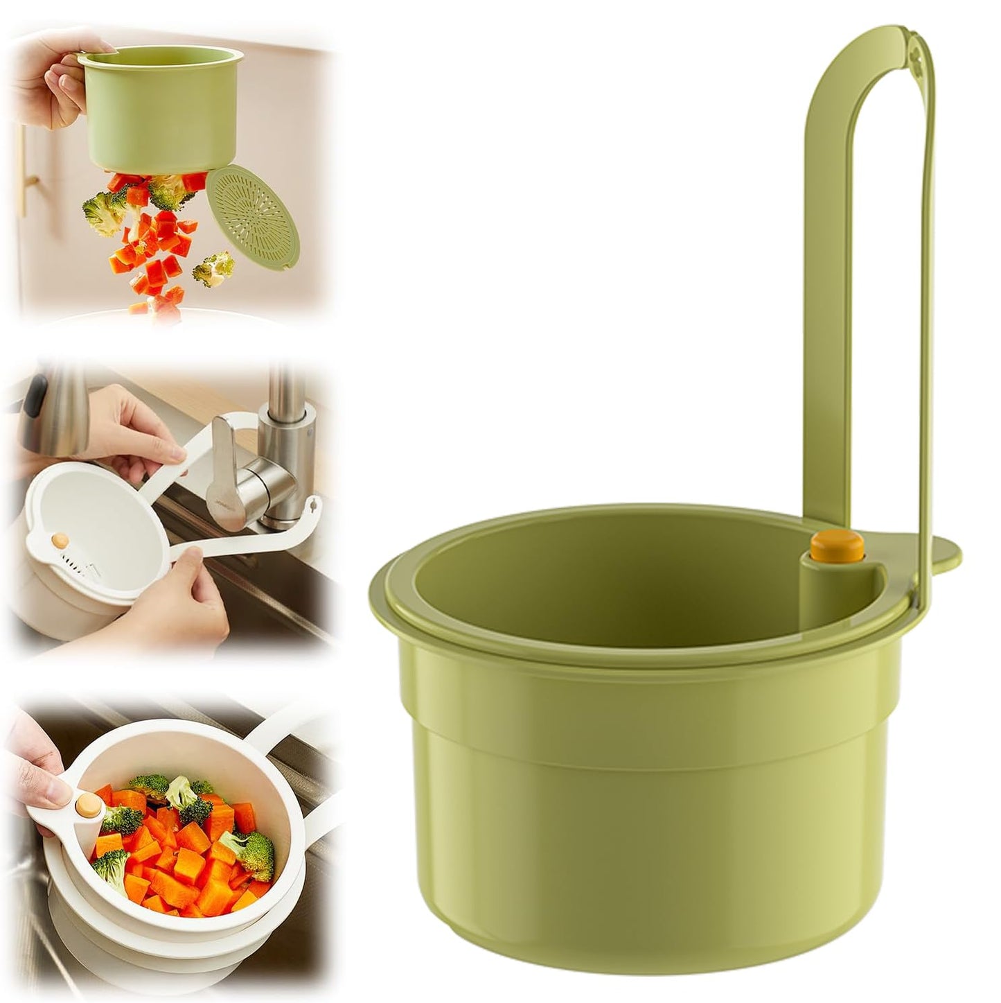 Kitchen Sink Drain Basket – Double Layer Strainer & Detachable Food Waste Filter