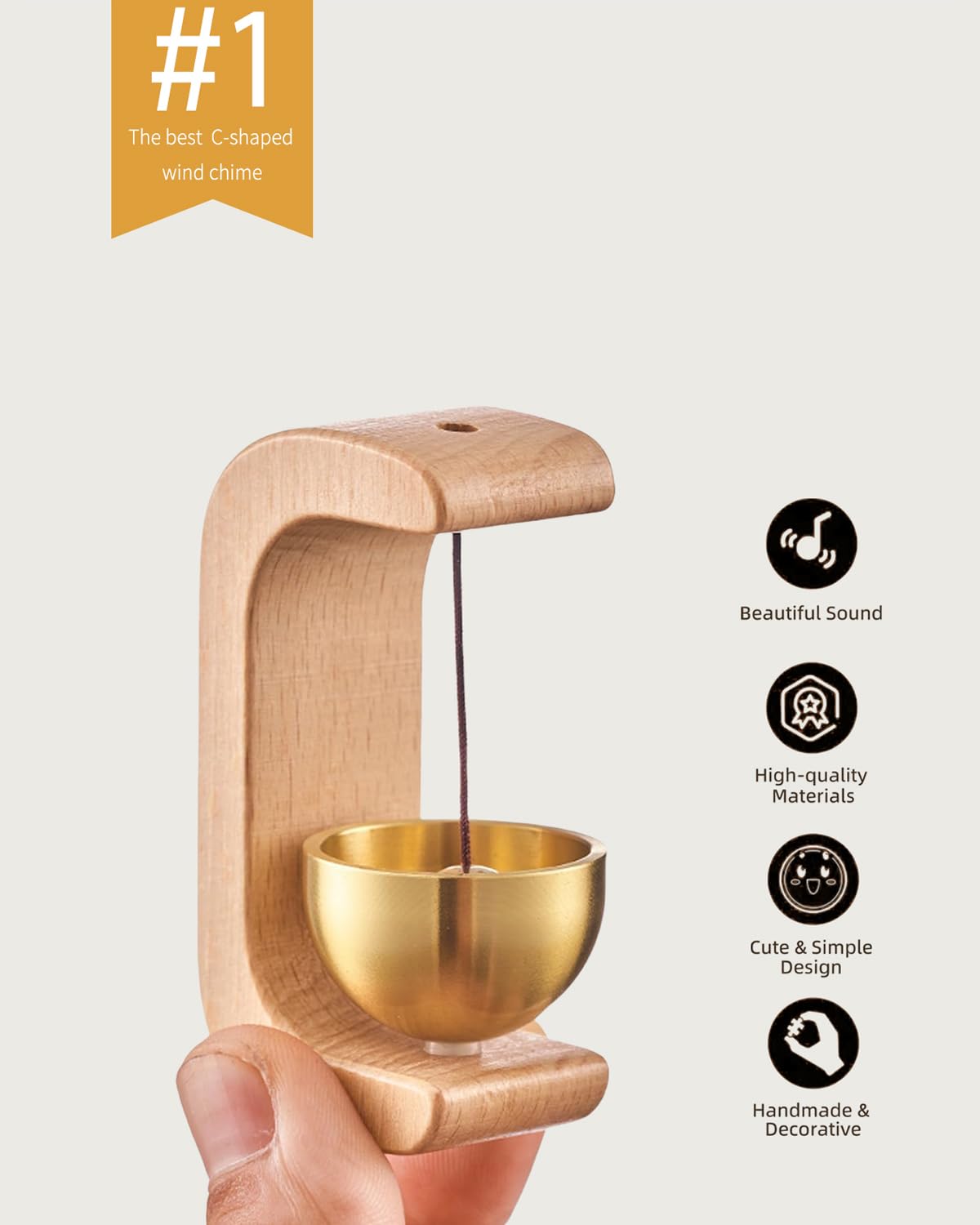 Premium Wooden Bell for Home Décor – Handcrafted to Bring Peace & Positivity