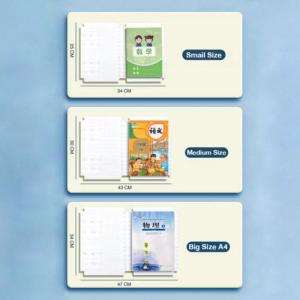 Self-Adhesive Transparent Waterproof Book Cover Film (30 Pcs – 3 Sizes, 10 Each)