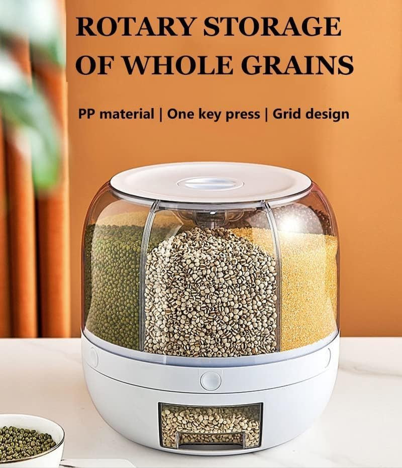 Premium 360° Rotating Kitchen Organiser with 6 Grid Dispenser