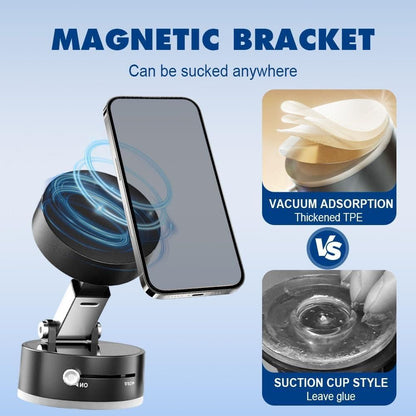 Vacuum Magnetic Suction Phone Holder – Foldable, 360° Rotatable & Works Everywhere!
