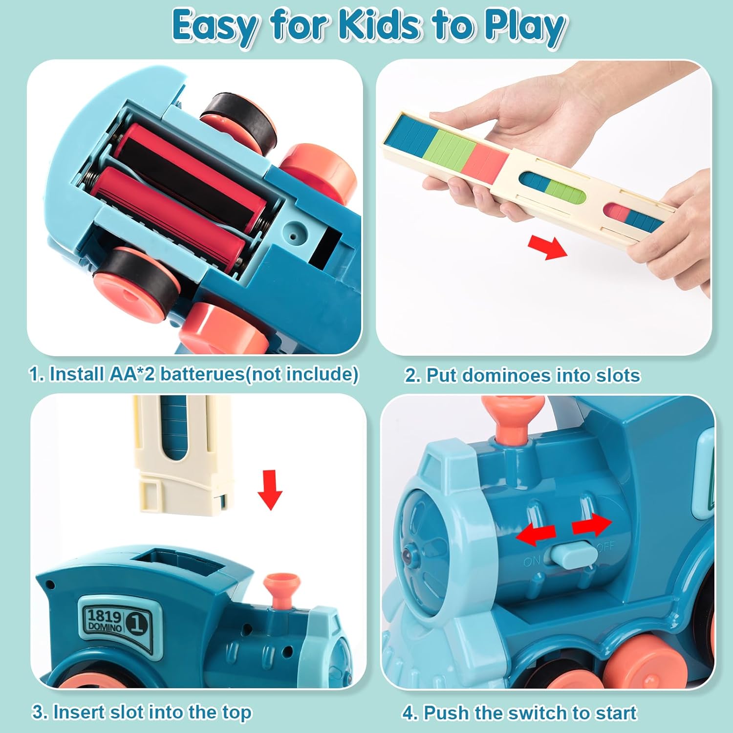 180 PCS Domino Train Set, Automatic Dominoes Train Toys for Kids, Family Games for kids, Dominoes Train Toy with Lights and Sound, Valentines Day Gifts for Kids, Birthday Gifts for Age 4-8 Boys Girls