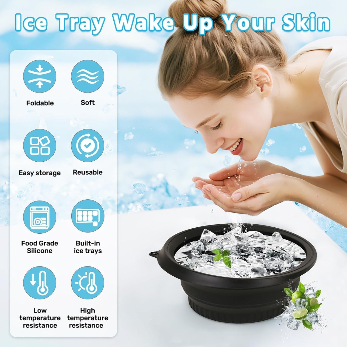 Silicone Ice Facial Bowl – Instant Glow, Tight Skin, Reduce Pimples & Puffiness for Fresh Skin at Home