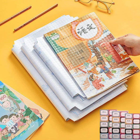 Self-Adhesive Transparent Waterproof Book Cover Film (30 Pcs – 3 Sizes, 10 Each)