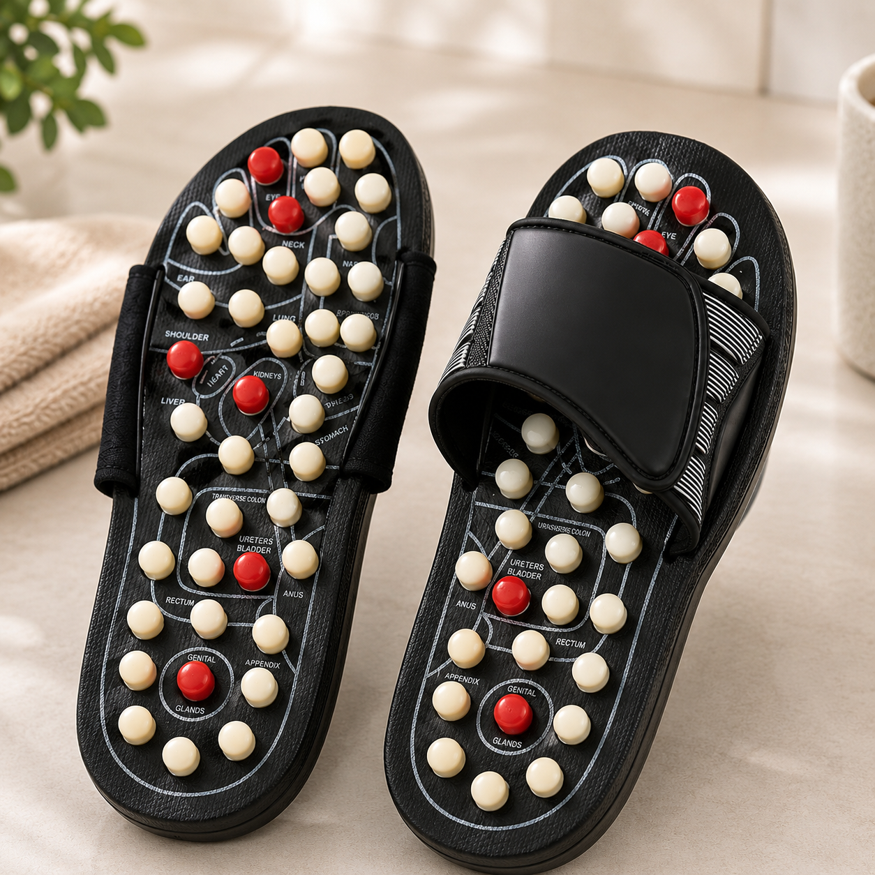 Spring Acupressure and Magnetic Therapy Slippers