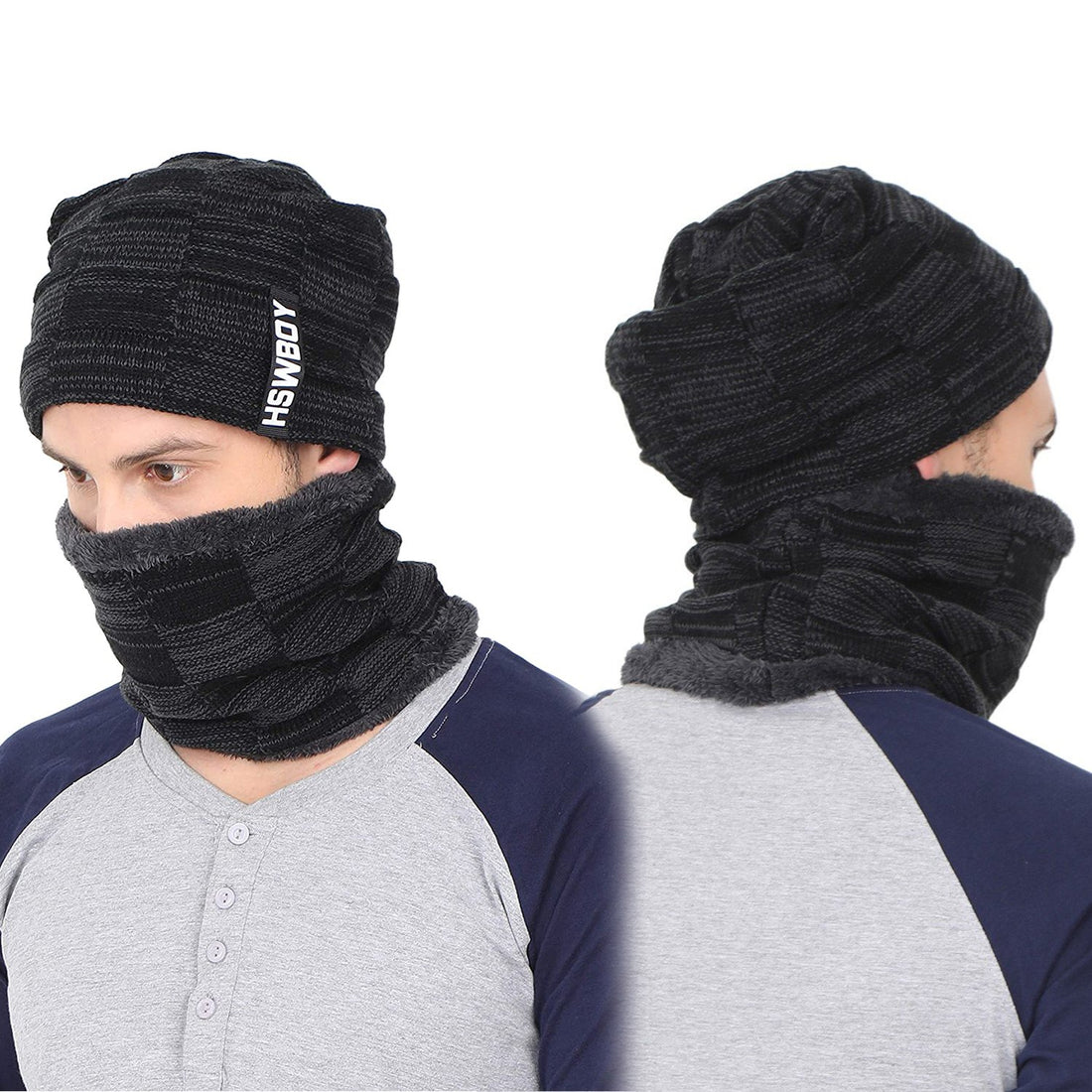 🧣 Ultra-Soft Woollen Beanie Cap + Muffler Se