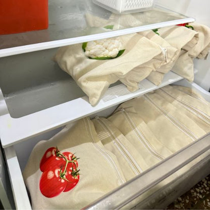 Multi-Purpose Cotton Vegetable Storage Bag with Printed Icons | Buy 5 Get 5 Free