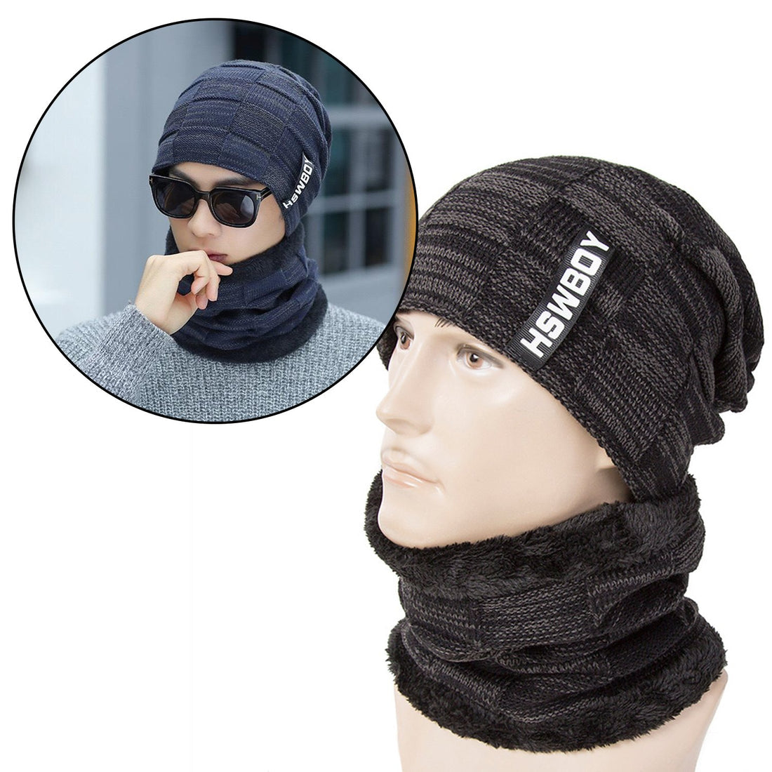 🧣 Ultra-Soft Woollen Beanie Cap + Muffler Se