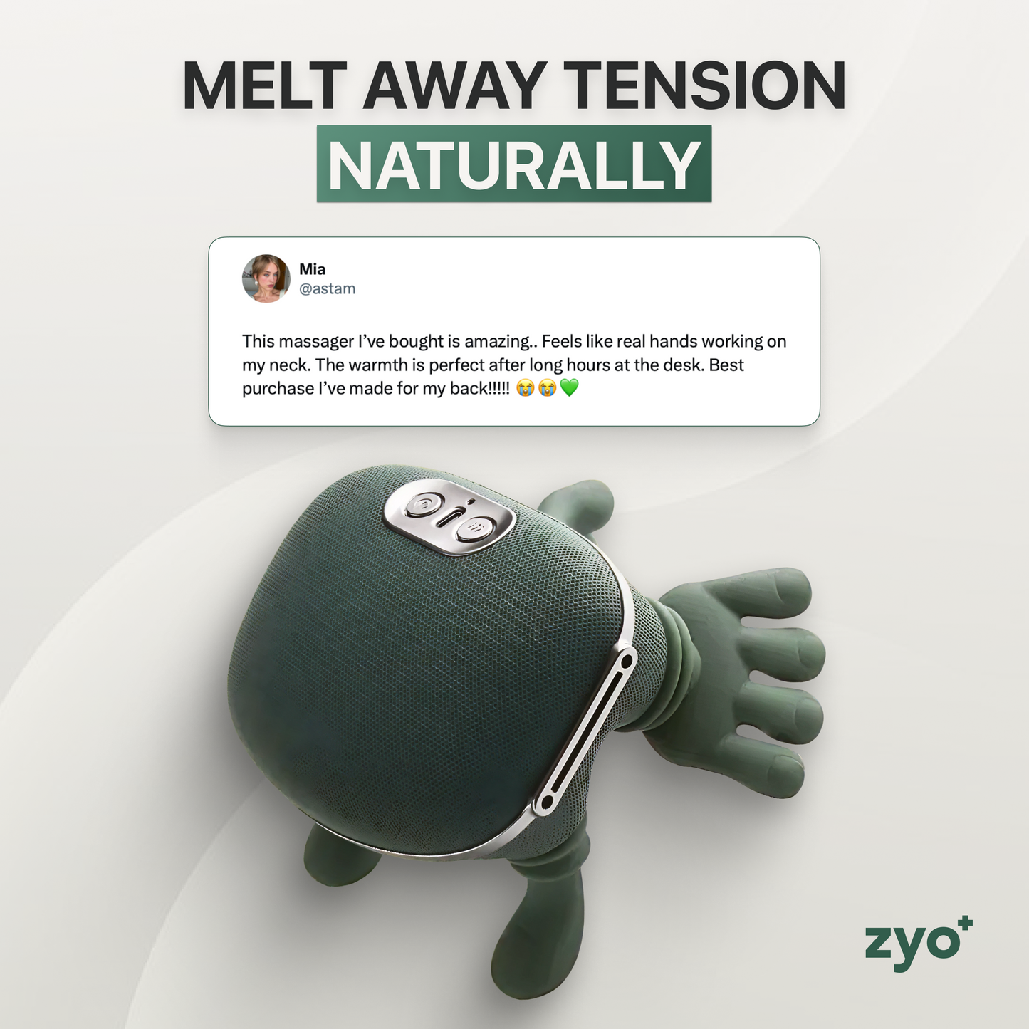 Wireless 4D Shiatsu Neck & Back Massager with Heat Therapy